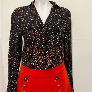 Anthropologie Maeve Wynwood Confetti Button Down Blouse